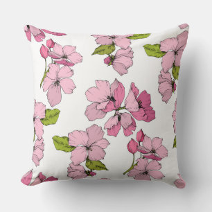 Seamless pattern Appe blossom pretty floral pink Cushion