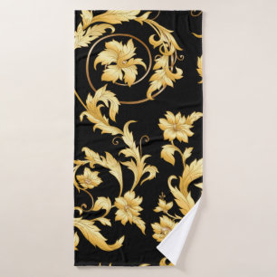 Seamless pattern, background In baroque, rococo, v Bath Towel
