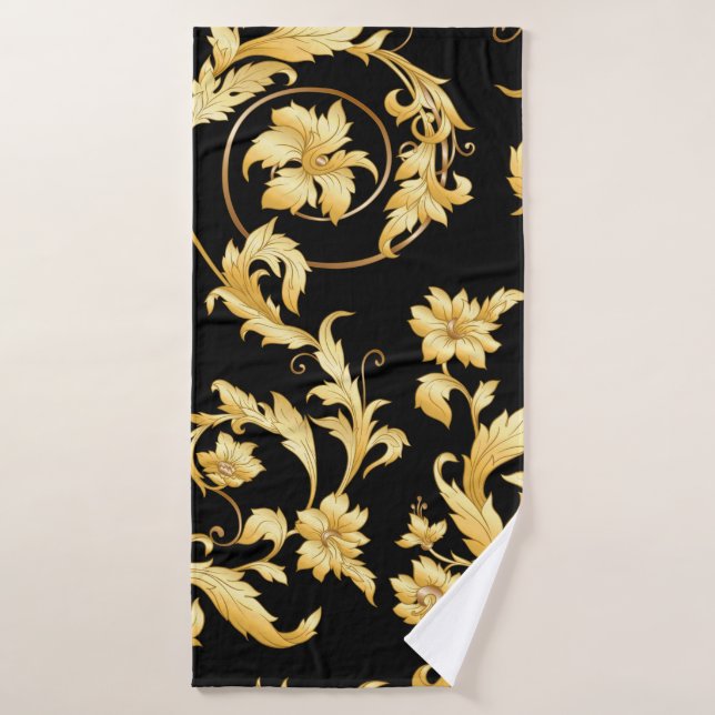 Seamless pattern, background In baroque, rococo, v Bath Towel (Bath Towel)