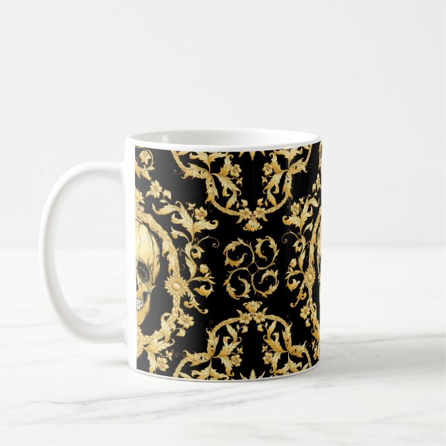 Seamless pattern, background In baroque, rococo, v Coffee Mug (Left)