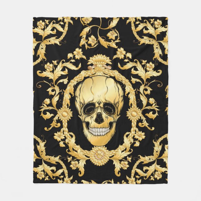 Seamless pattern, background In baroque, rococo, v Fleece Blanket (Front)