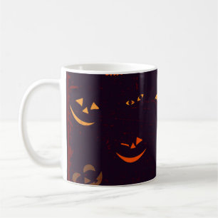 Seamless Pattern Background Of Pumpkin Devil Face Coffee Mug