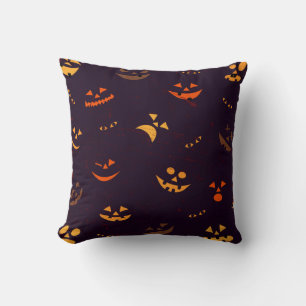 Seamless Pattern Background Of Pumpkin Devil Face Cushion