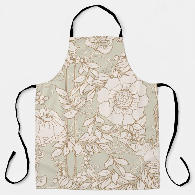Seamless pattern, background with decorative flowe apron (Front)