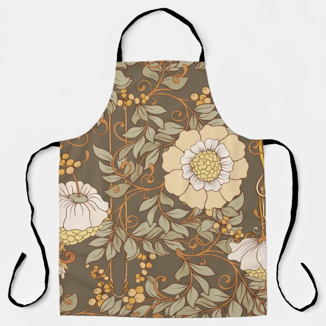 Seamless pattern, background with decorative flowe apron (Front)