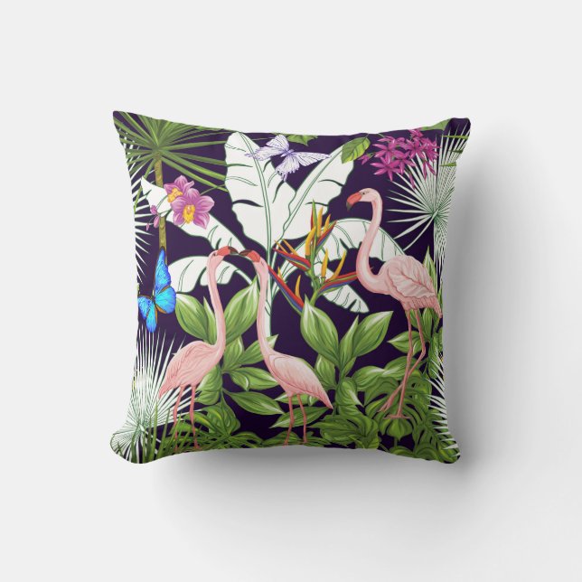 Seamless pattern, background with flamingo and tro cushion (Front)