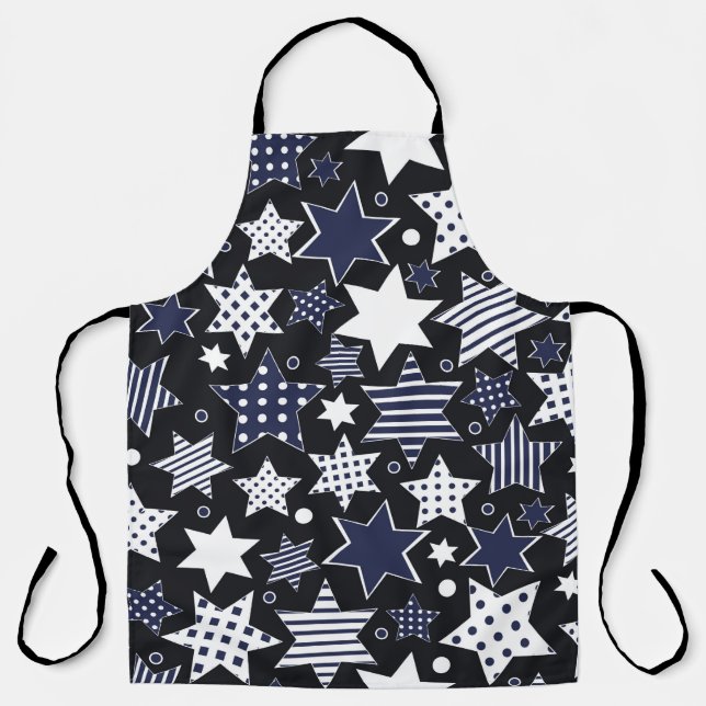 Seamless pattern background with stylised starspat apron (Front)