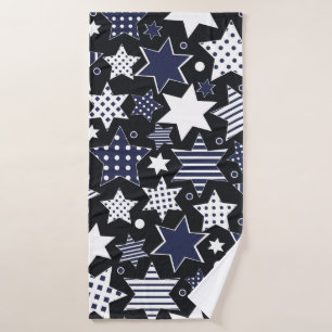 Seamless pattern background with stylised starspat bath towel