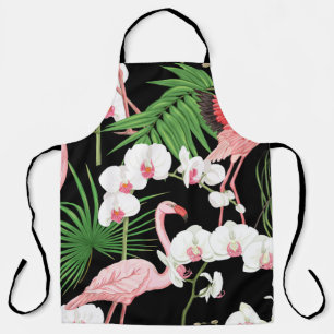 Seamless pattern, background with tropical plants, apron