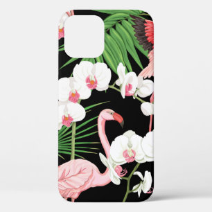 Seamless pattern, background with tropical plants, iPhone 12 case