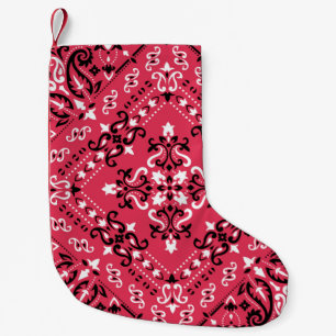 Seamless pattern based on ornament paisley Bandann Small Christmas Stocking