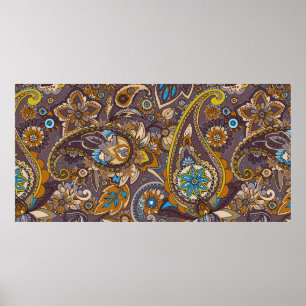 Seamless pattern based on traditional Asian elemen Poster