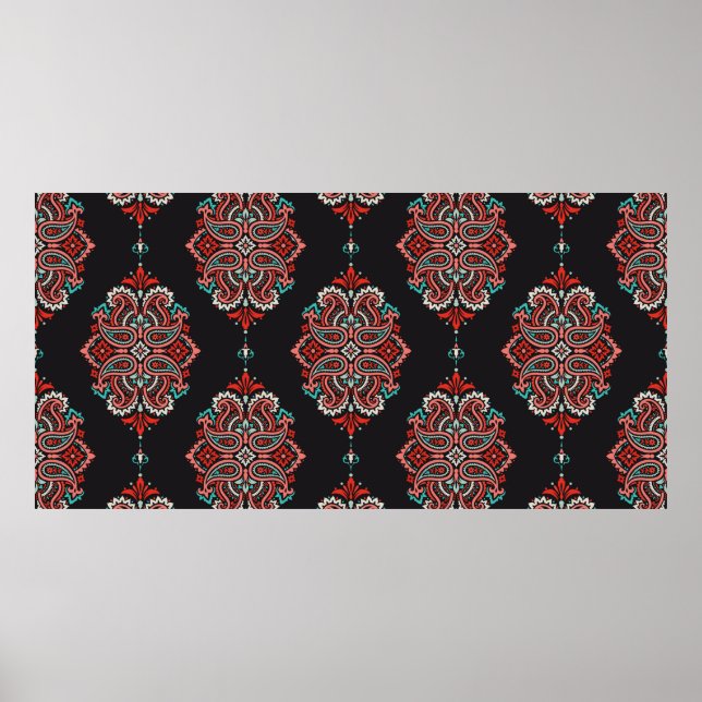 Seamless pattern based on traditional Asian elemen Poster (Front)