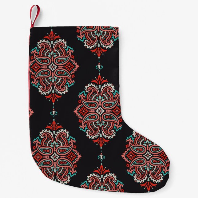 Seamless pattern based on traditional Asian elemen Small Christmas Stocking (Front)