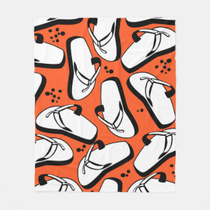 Seamless pattern beach slippers fleece blanket