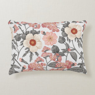 Seamless pattern. Beautiful fabric blooming realis Decorative Cushion