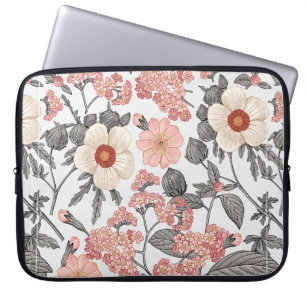 Seamless pattern. Beautiful fabric blooming realis Laptop Sleeve