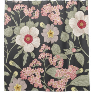 Seamless pattern. Beautiful fabric blooming realis Shower Curtain