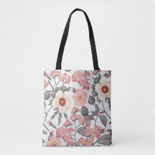 Seamless pattern. Beautiful fabric blooming realis Tote Bag