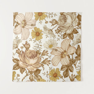 Seamless pattern. Beautiful pink blooming realisti Tapestry