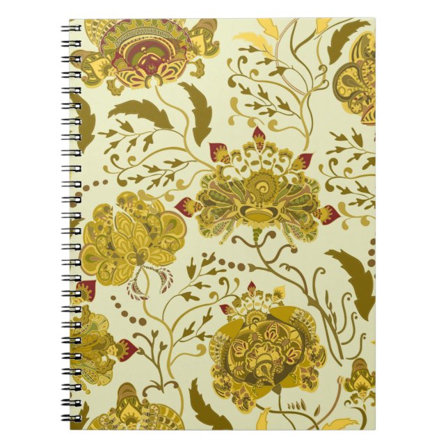 Seamless pattern, big indian paisley flowers. Tren Notebook (Front)