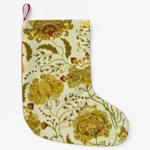 Seamless pattern, big indian paisley flowers. Tren Small Christmas Stocking