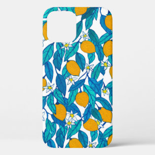 Seamless pattern. Blooming lemon. Flowers neroli.  iPhone 12 Case