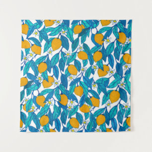 Seamless pattern. Blooming lemon. Flowers neroli. Tapestry