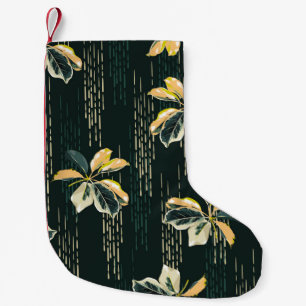 Seamless pattern Botanical VARIEGATED PLANTS, leav Small Christmas Stocking