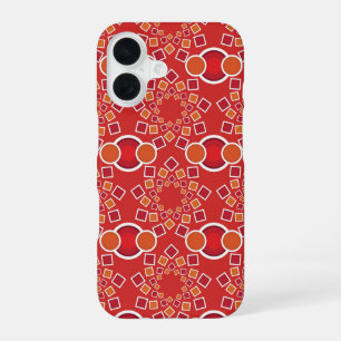 Seamless pattern bursts with geometric Ikat flower iPhone 16 Case