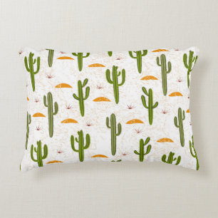 Seamless pattern, cactus, sand texture, Mexican st Decorative Cushion