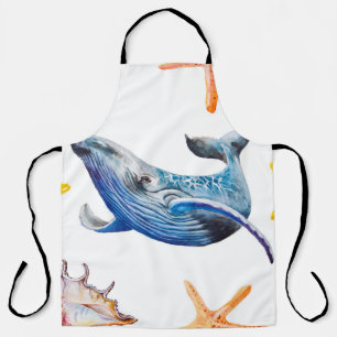 Seamless pattern Caribbean starfish Apron