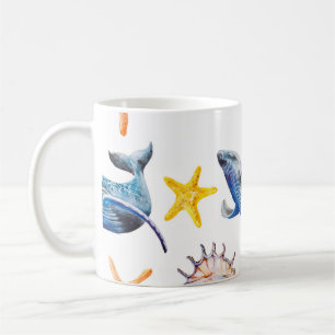 Seamless pattern Caribbean starfish Coffee Mug