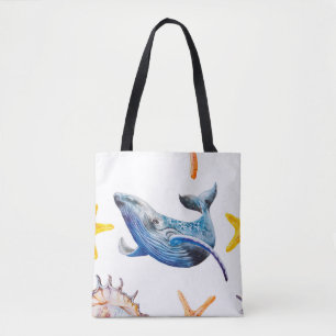 Seamless pattern Caribbean starfish Tote Bag