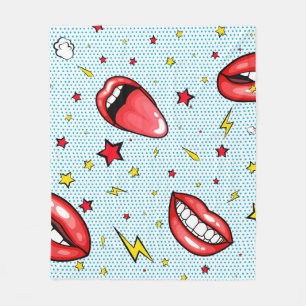 Seamless pattern cartoon comic super speech bubble fleece blanket