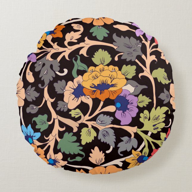 seamless pattern. classic islamic floral ornament. round cushion (Front)
