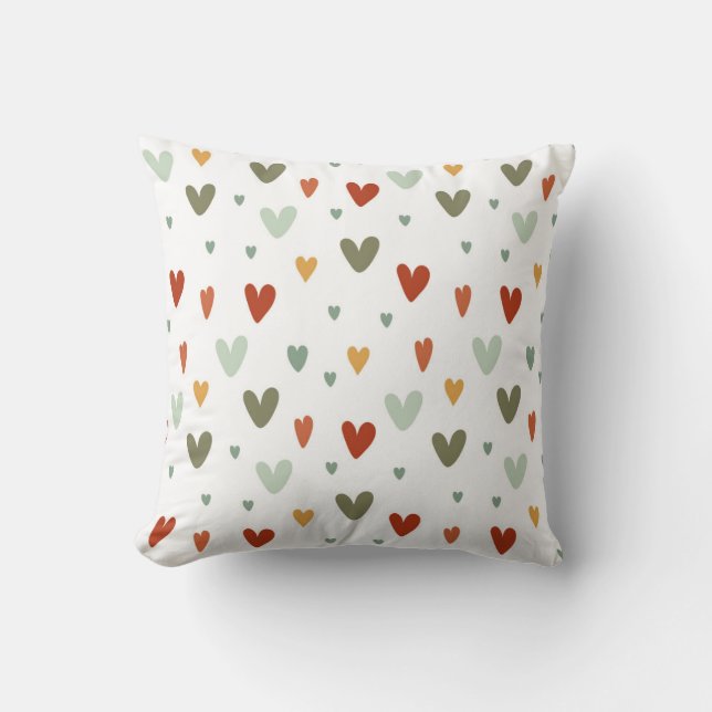 Seamless pattern colorful pastel hearts cushion (Front)