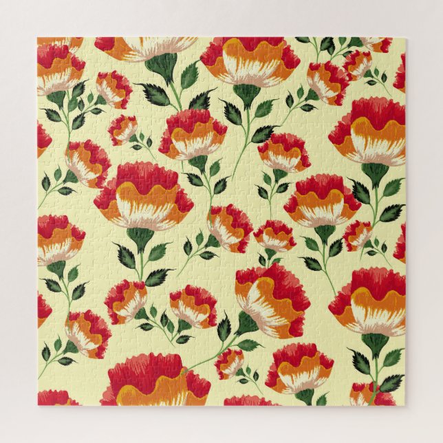 Seamless pattern, colourful flower decoration. jigsaw puzzle (Vertical)