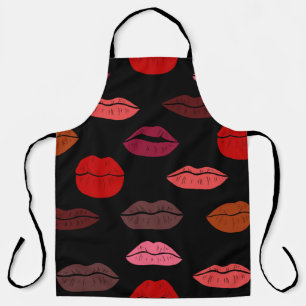Seamless pattern colourful lips apron