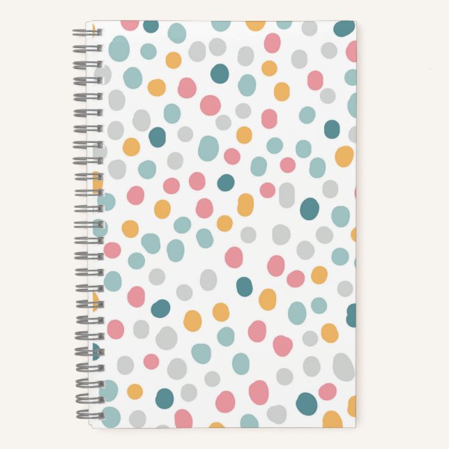 Seamless Pattern Colourful Polka Dots Notebook (Front)