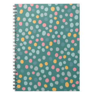 Seamless Pattern Colourful Polka Dots Notebook