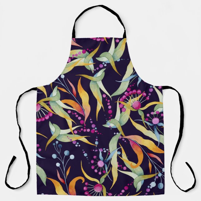 seamless pattern consisting of various plants, flo apron (Front)