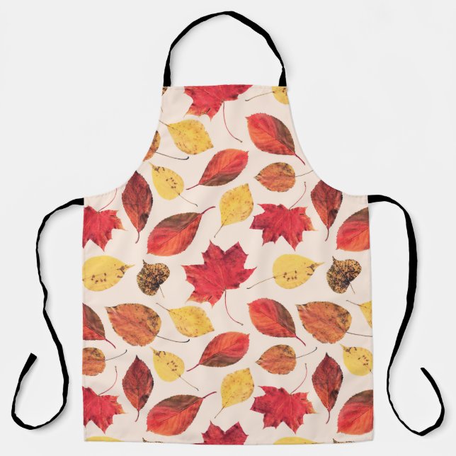 Seamless pattern created from real isolated leaves apron (Front)