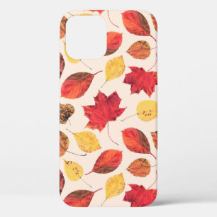 Seamless pattern created from real isolated leaves iPhone 12 case