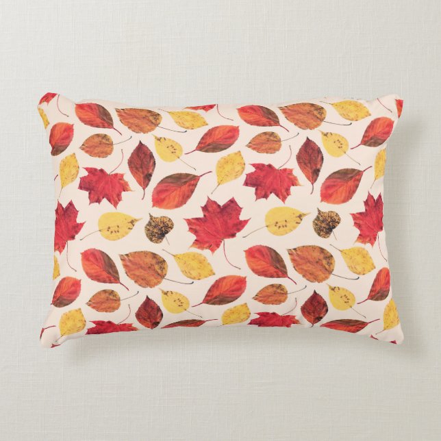 Seamless pattern created from real isolated leaves decorative cushion (Front)