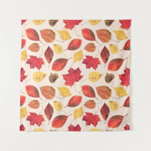 Seamless pattern created from real isolated leaves tapestry
