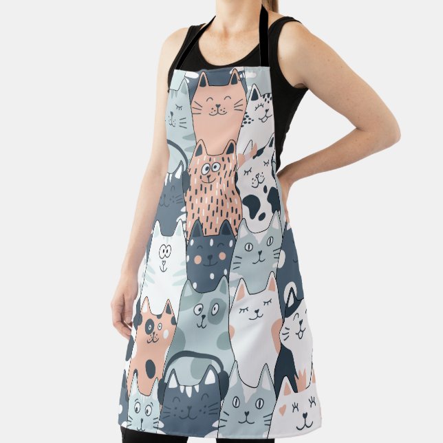 Seamless Pattern Cute Cats Apron (Insitu)