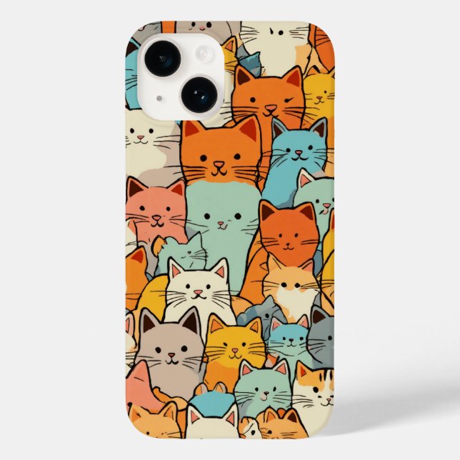 Seamless Pattern Cute Kawaii Cats Case-Mate iPhone Case-Mate iPhone Case (Back)