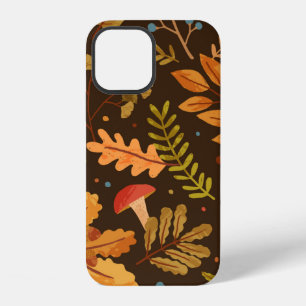 Seamless pattern decorated with autumn leaves, for iPhone 12 case