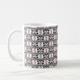 Seamless pattern design inspired by Romanian tradi Coffee Mug